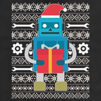 Santa Robot Ugly Christmas 7 Panel Mesh Trucker Snapback Hat