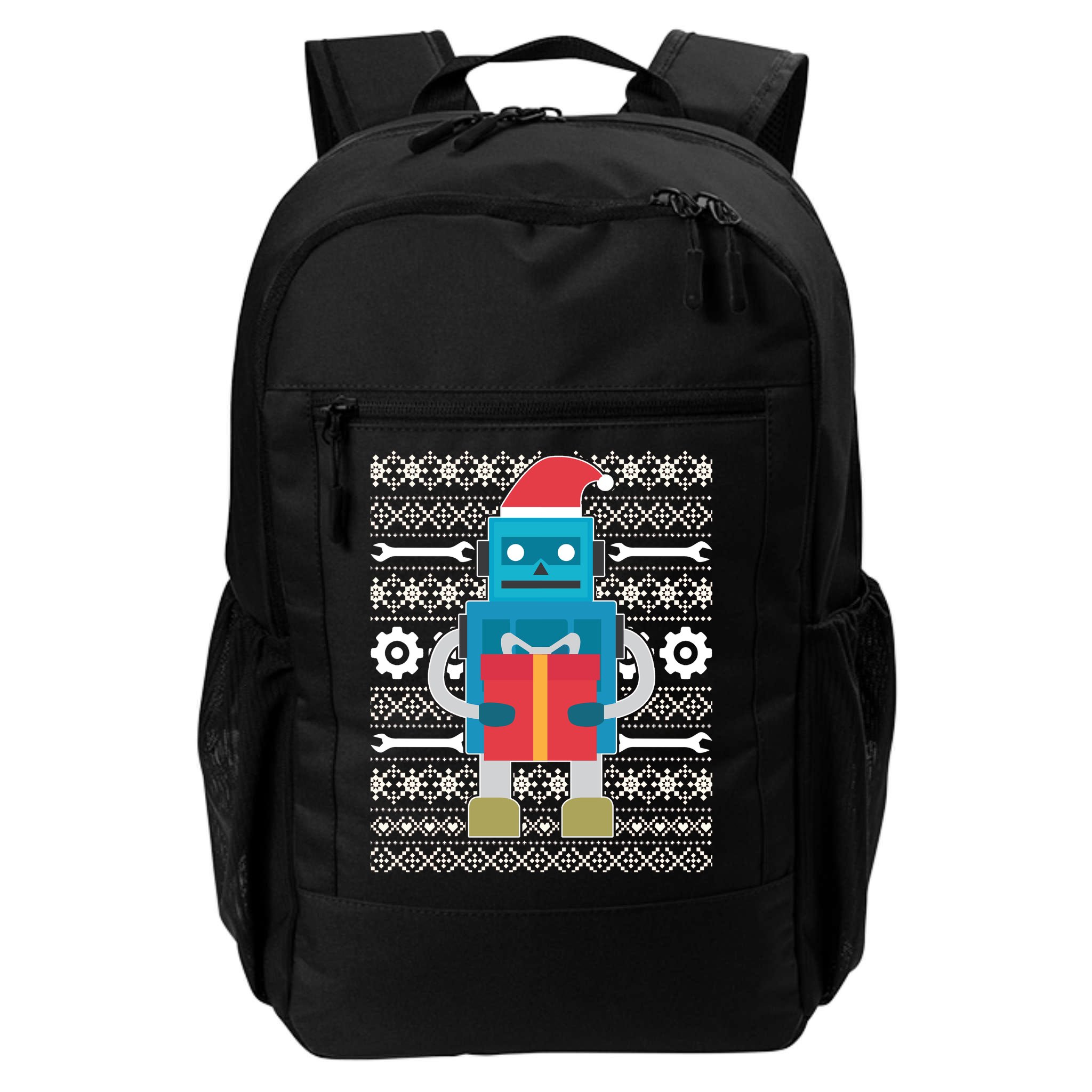 Santa Robot Ugly Christmas Backpack