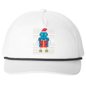 Santa Robot Ugly Christmas Snapback Five-Panel Rope Hat