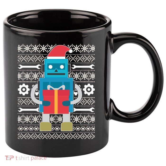 Santa Robot Ugly Christmas 11oz C Handle Ceramic Mug
