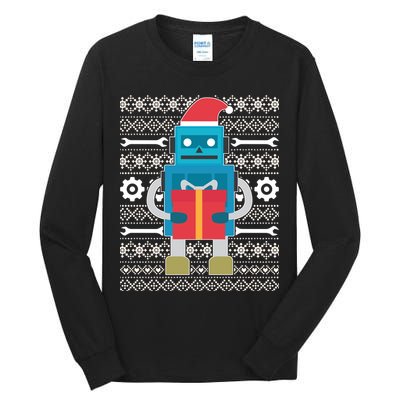 Santa Robot Ugly Christmas Tall Long Sleeve T-Shirt