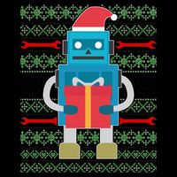 Santa Robot Ugly Christmas 16oz Travel Tumbler