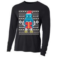 Santa Robot Ugly Christmas Cooling Performance Long Sleeve Crew