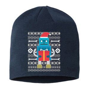 Santa Robot Ugly Christmas Sustainable Beanie