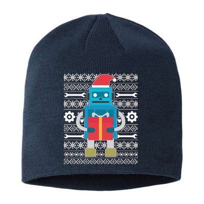 Santa Robot Ugly Christmas Sustainable Beanie