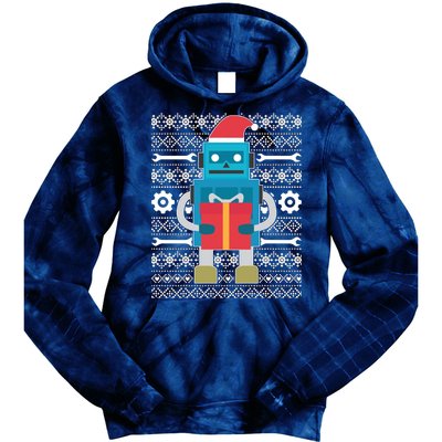 Santa Robot Ugly Christmas Tie Dye Hoodie