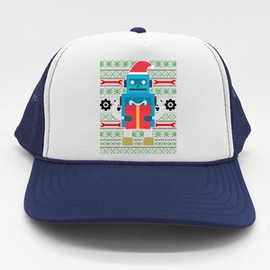 Santa Robot Ugly Christmas Trucker Hat