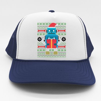 Santa Robot Ugly Christmas Trucker Hat