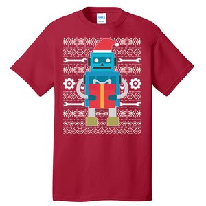 Santa Robot Ugly Christmas Tall T-Shirt