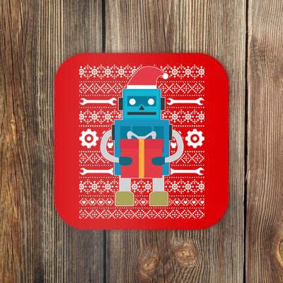 Santa Robot Ugly Christmas Coaster