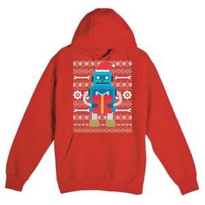 Santa Robot Ugly Christmas Premium Pullover Hoodie