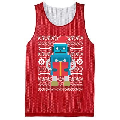 Santa Robot Ugly Christmas Mesh Reversible Basketball Jersey Tank
