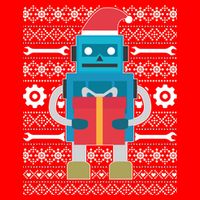 Santa Robot Ugly Christmas Mesh Reversible Basketball Jersey Tank