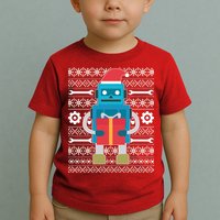 Santa Robot Ugly Christmas Toddler T-Shirt