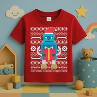 Santa Robot Ugly Christmas Toddler T-Shirt