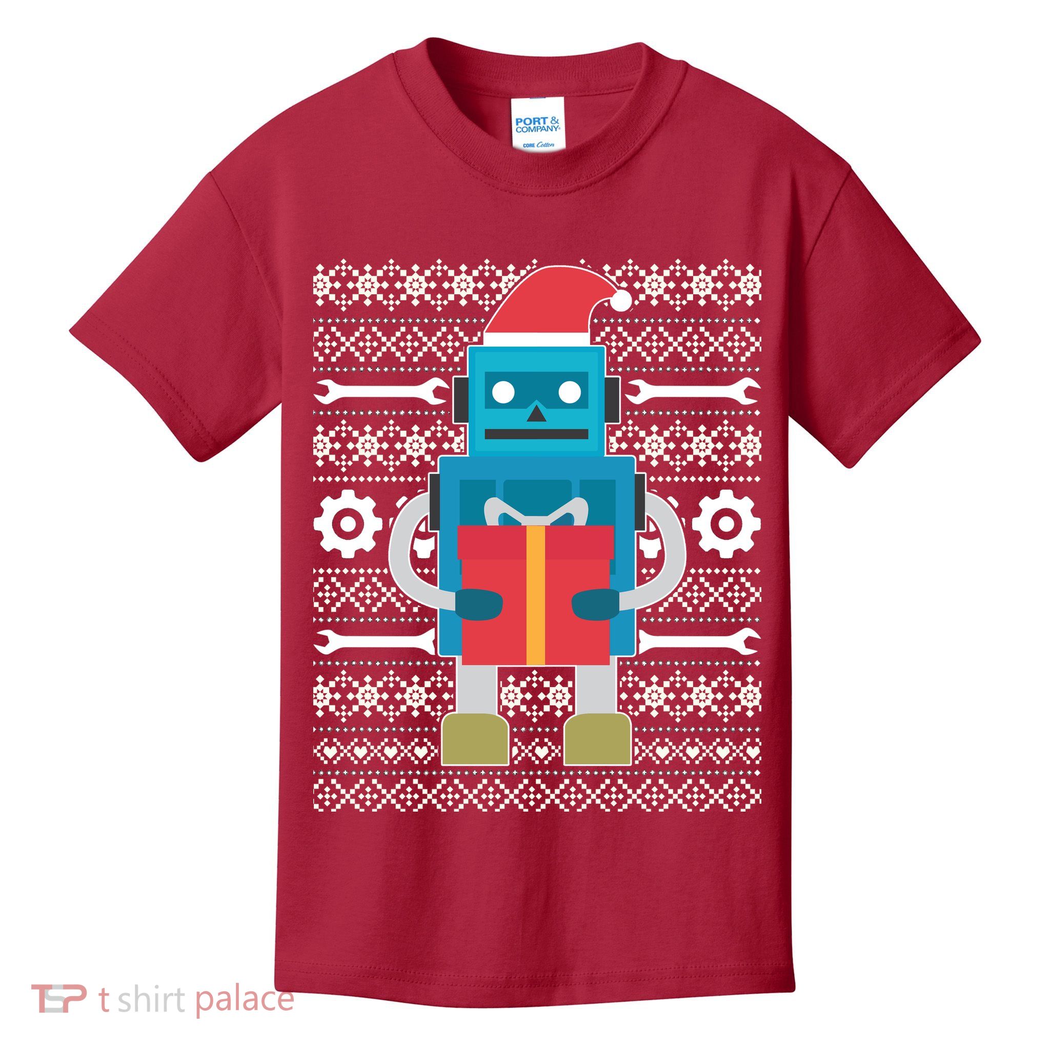 Santa Robot Ugly Christmas Kids T-Shirt