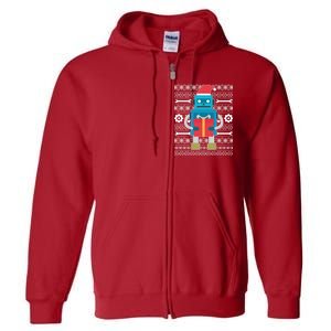 Santa Robot Ugly Christmas Full Zip Hoodie