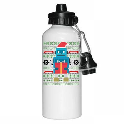 Santa Robot Ugly Christmas Aluminum Water Bottle