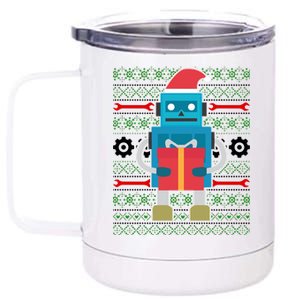 Santa Robot Ugly Christmas 12 oz Stainless Steel Tumbler Cup