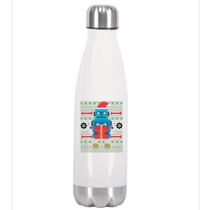 Santa Robot Ugly Christmas Stainless Steel Insulated Water Bottle