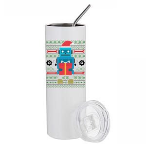 Santa Robot Ugly Christmas Stainless Steel Tumbler