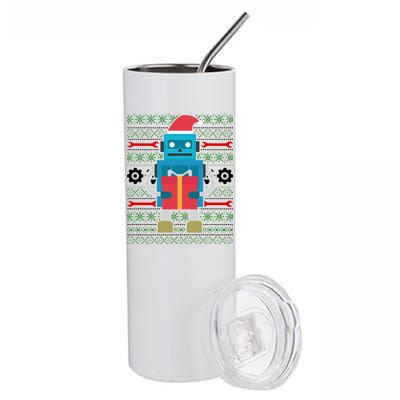 Santa Robot Ugly Christmas Stainless Steel Tumbler