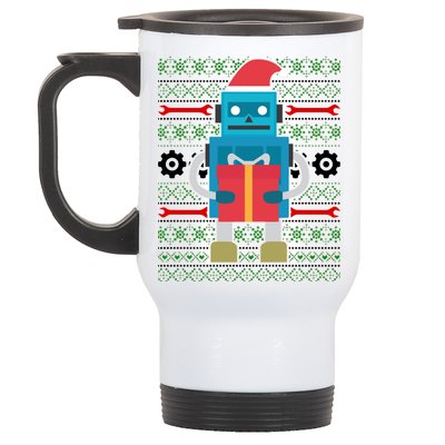 Santa Robot Ugly Christmas Stainless Steel Travel Mug