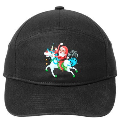 Santa Rocker Unicorn 7-Panel Snapback Hat