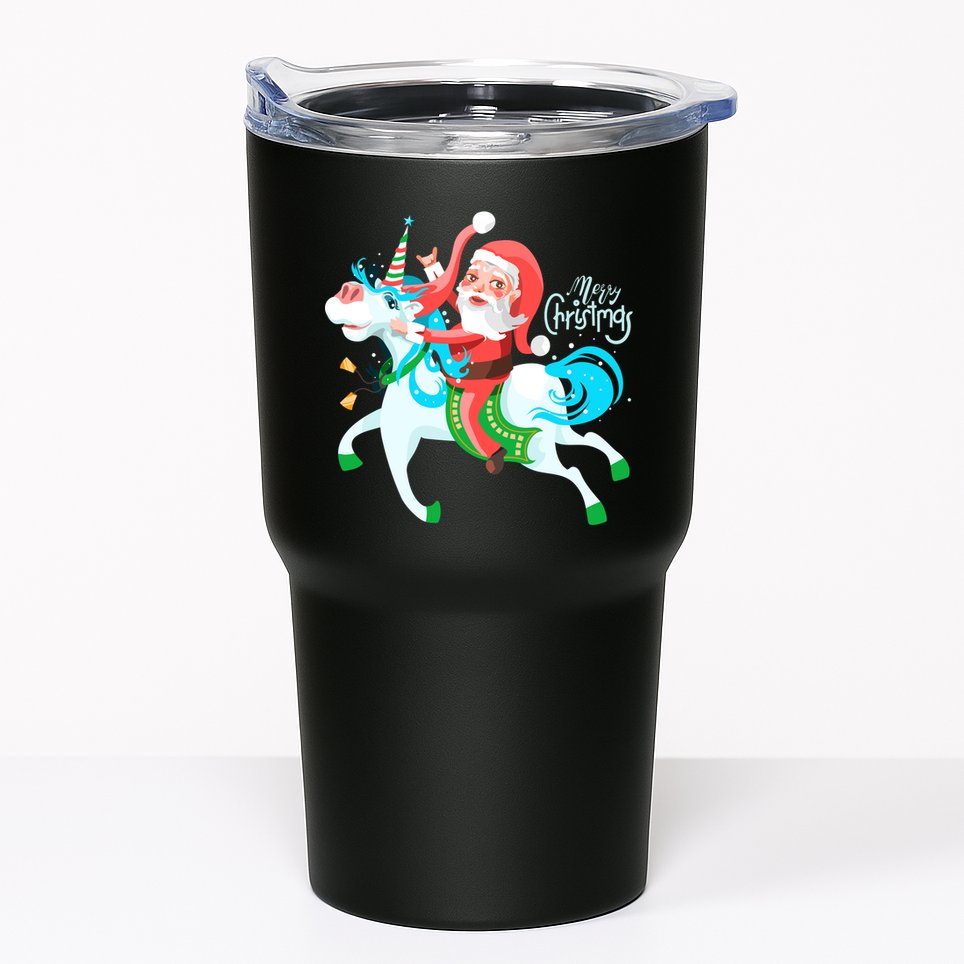 Santa Rocker Unicorn Tumbler