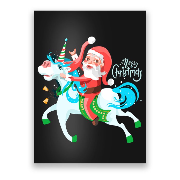 Santa Rocker Unicorn Poster