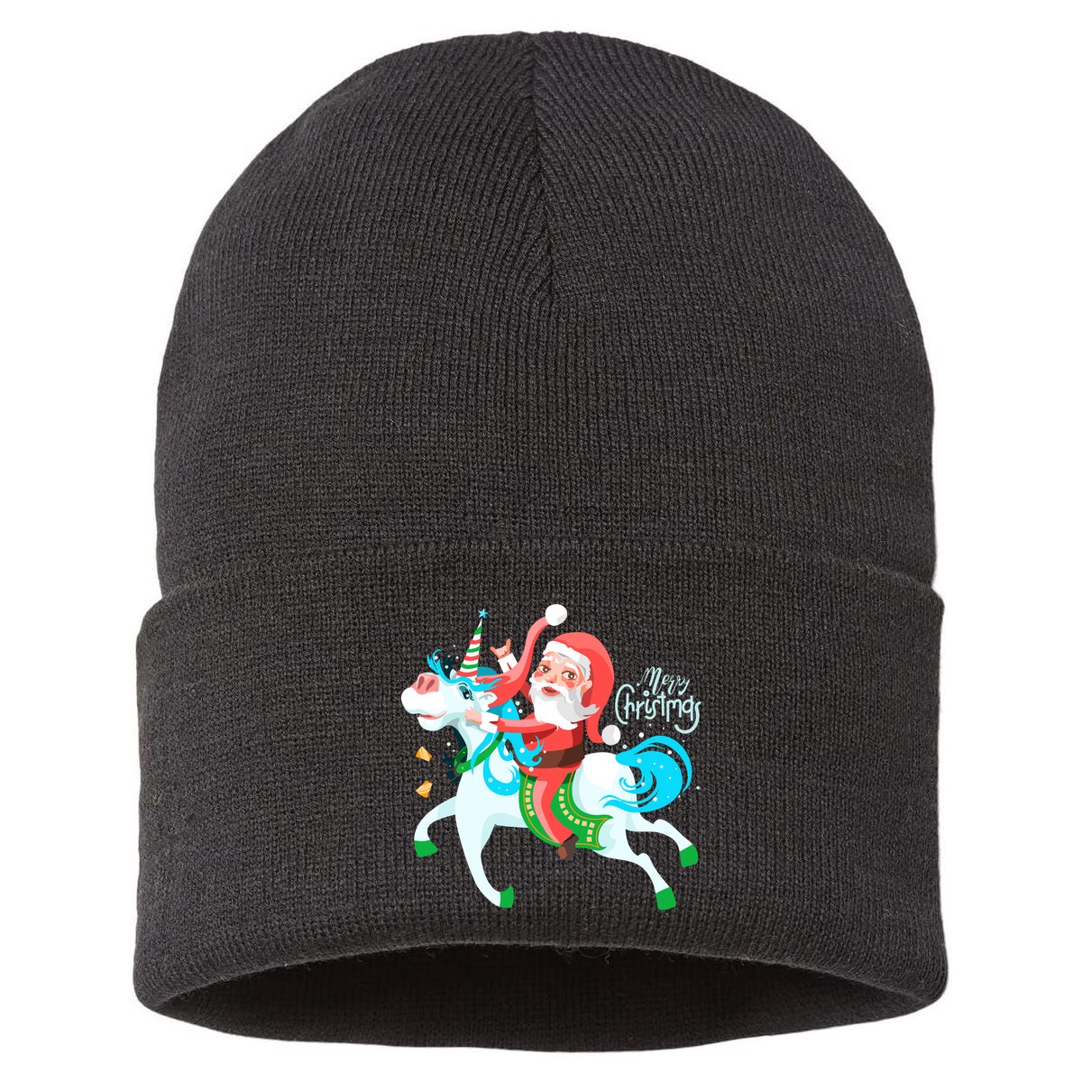 Santa Rocker Unicorn Sustainable Knit Beanie