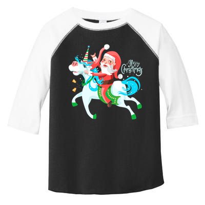 Santa Rocker Unicorn Toddler Fine Jersey T-Shirt