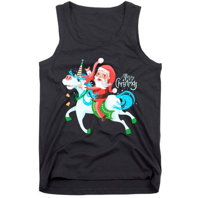 Santa Rocker Unicorn Tank Top