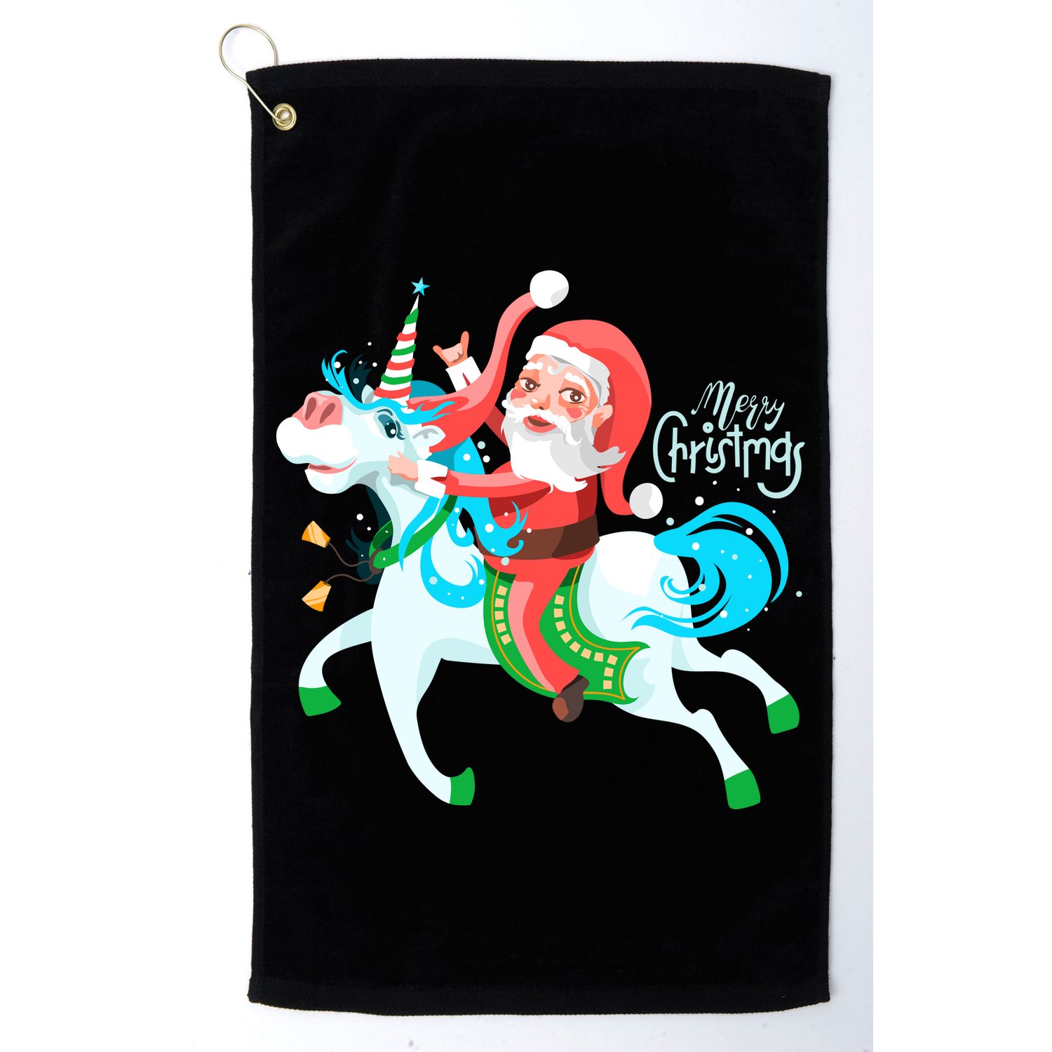 Santa Rocker Unicorn Golf Towel