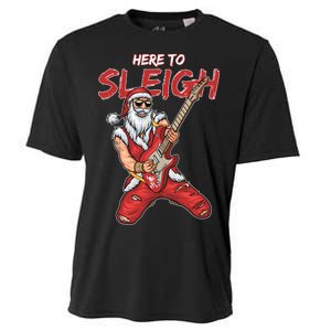 Santa Rocks Here To Sleigh  Cooling Performance Crew T-Shirt