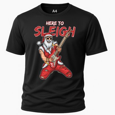 Santa Rocks Here To Sleigh  Performance Shirt