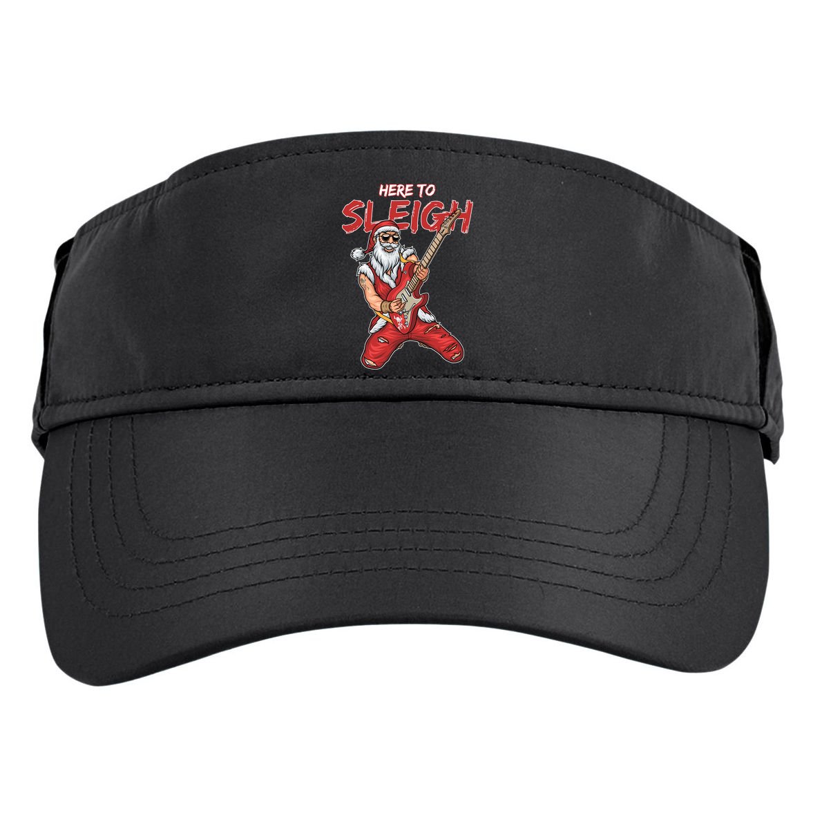 Santa Rocks Here To Sleigh  Adult Drive Performance Visor