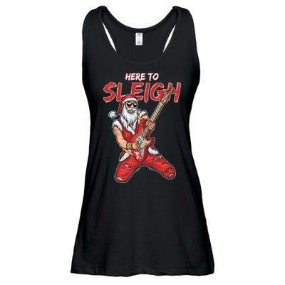 Santa Rocks Here To Sleigh  Ladies Essential Flowy Tank