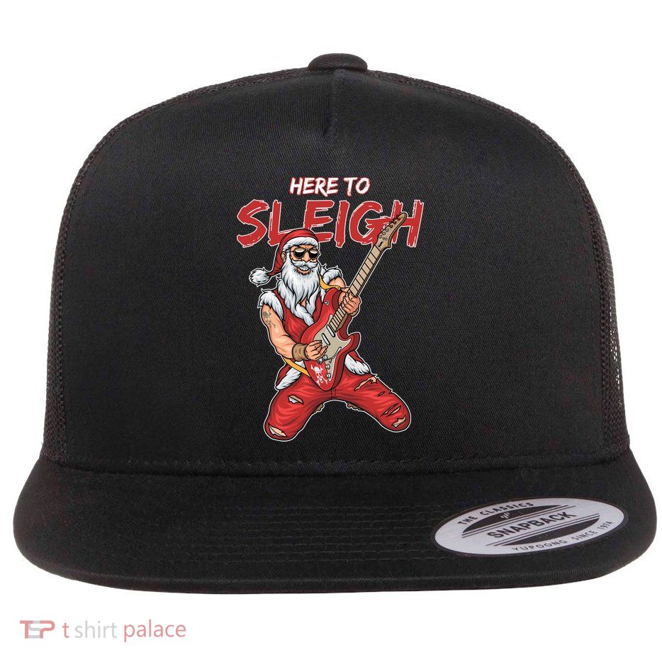 Santa Rocks Here To Sleigh  Flatbill Hat