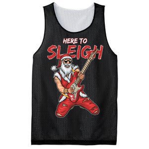 Santa Rocks Here To Sleigh  Mesh Reversible Basketball Jersey Tank