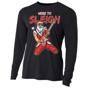 Santa Rocks Here To Sleigh  Cooling Performance Long Sleeve Crew