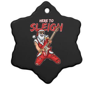 Santa Rocks Here To Sleigh  Ceramic Star Ornament