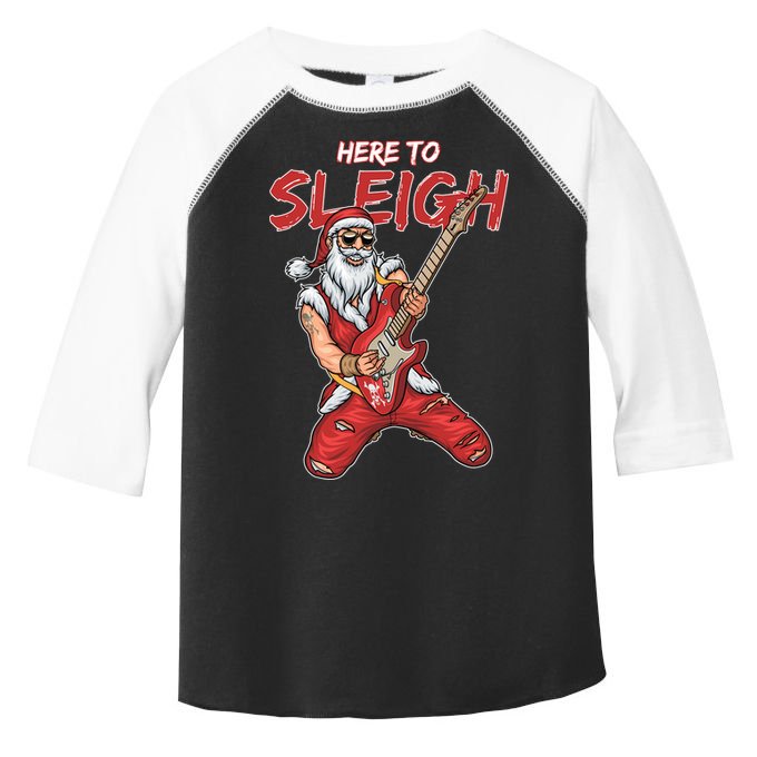 Santa Rocks Here To Sleigh  Toddler Fine Jersey T-Shirt