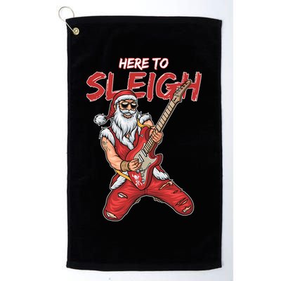 Santa Rocks Here To Sleigh  Golf Towel