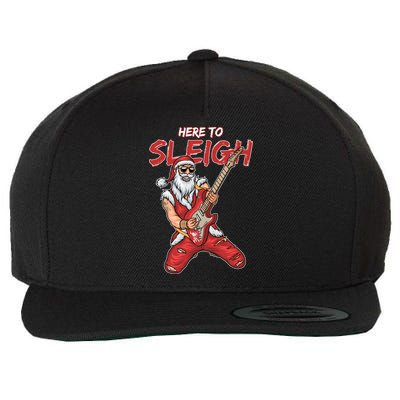 Santa Rocks Here To Sleigh  Wool Snapback Cap