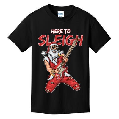 Santa Rocks Here To Sleigh  Kids T-Shirt