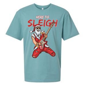 Santa Rocks Here To Sleigh  Sueded Cloud Jersey T-Shirt