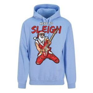 Santa Rocks Here To Sleigh  Unisex Surf Hoodie