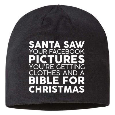 Santa Saw Your Facebook Pictures Christmas Sustainable Beanie