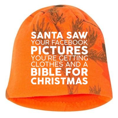 Santa Saw Your Facebook Pictures Christmas Kati - Camo Knit Beanie